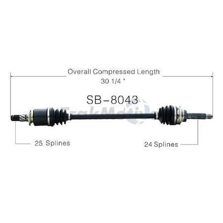 Surtrack Axle Cv Axle Shaft, Sb-8043 SB-8043